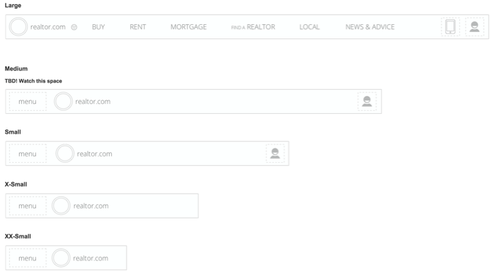 Responsive header wireframe